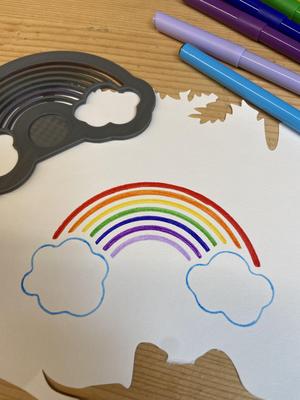 rainbow stencil drawing templates