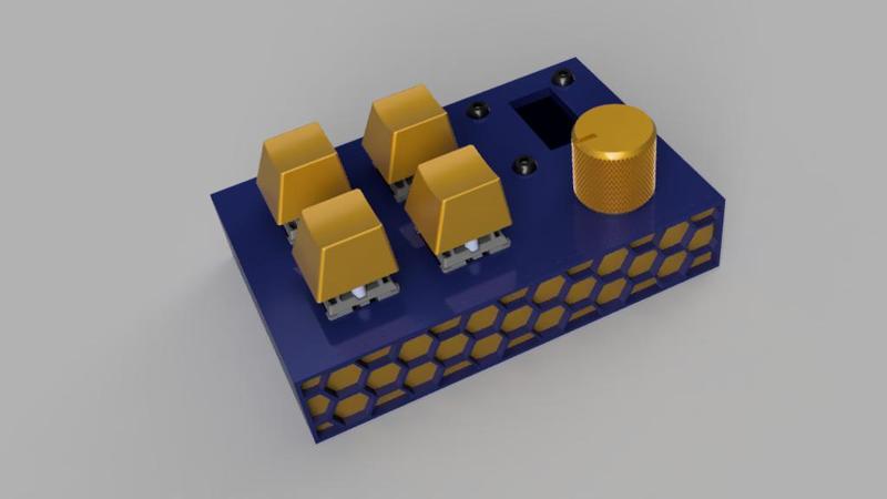 Macropad ESP32 SSD1306 OLED screen 4 keys