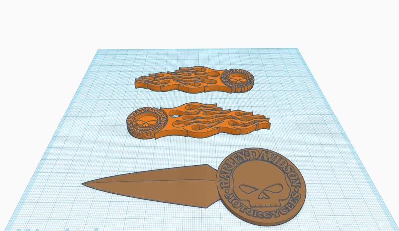 Harley D Logo with Envelop letter Opener 3 in 1 Stl