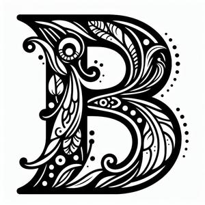 Frottage creation: letter B (version 4)