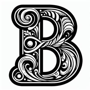 Frottage creation: letter B (version 1)