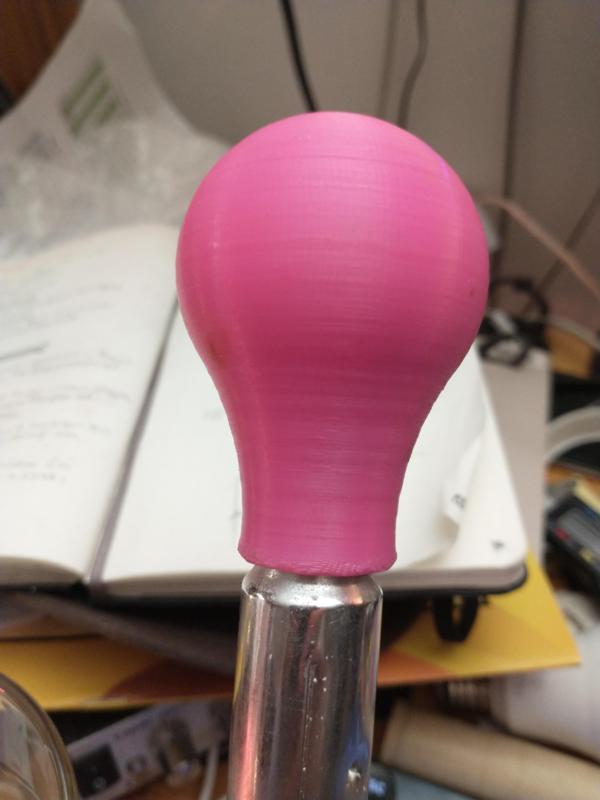 Simple Cane topper for threaded broom handle