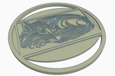 keychain / pendant: Sleeping fox