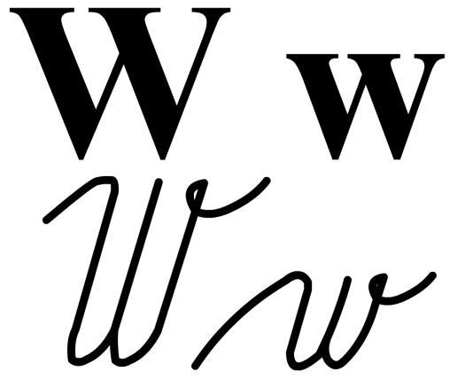 Simple letter Ww