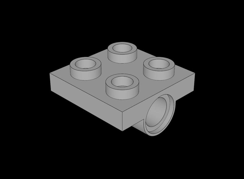 Lego Compatible (10247.dat) Plate  2 x  2 with Hole and Complete Underside Rib