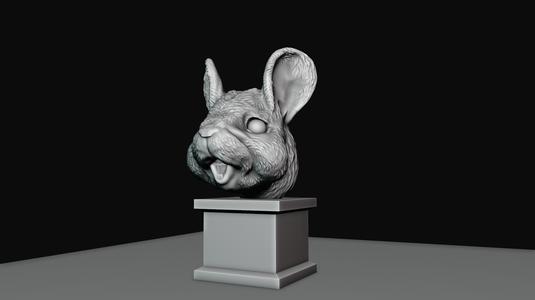 chinchilla head smiling bust stl