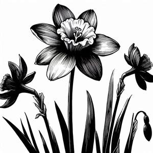 Narciss flower pattern brooch 2