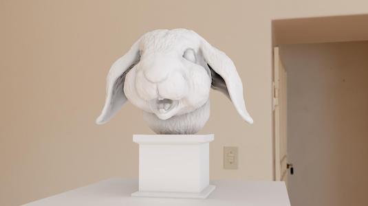bunny rabbit ears down mount mouth open bust stl