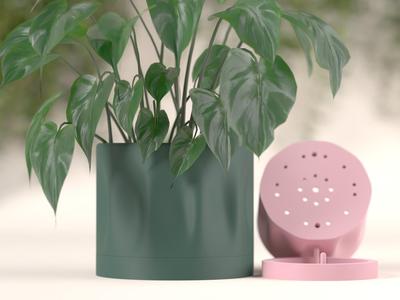 Minimalist Plant Pot with Drainage. Modern Planter