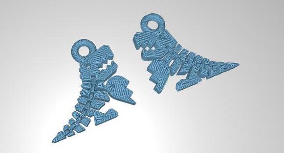 flexi rex in love key chain