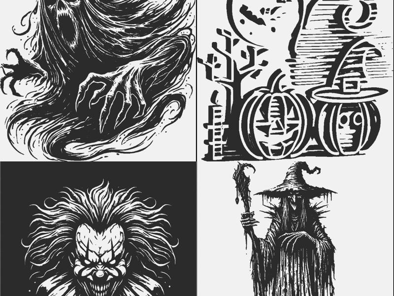 Halloween 2 lamp and decoration package 4X !