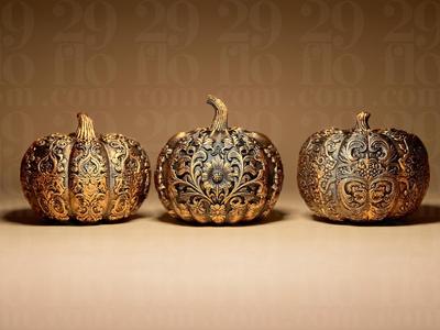 3 Ornamental Pumpkins