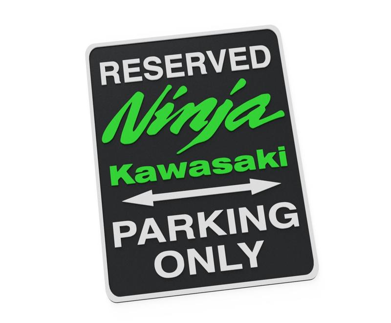 Easy Print Any Printer Kawasaki Ninja H2R 1000SX 650 500 SE ZX4R ZX6 ZX9 R RR ZX12R ZX10R ZX1100 ZZR Fun Parking Sign Workshop Garage