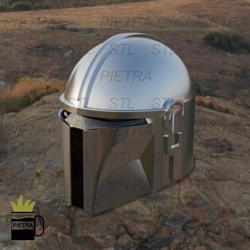 Helmet High-Quality Mandalorian STL Design for 3D Printing Enthusiasts and Star Wars Cosplayers