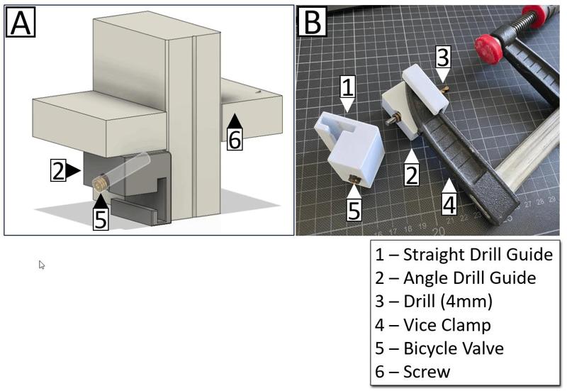 Drill Guide from Bicycle Valve