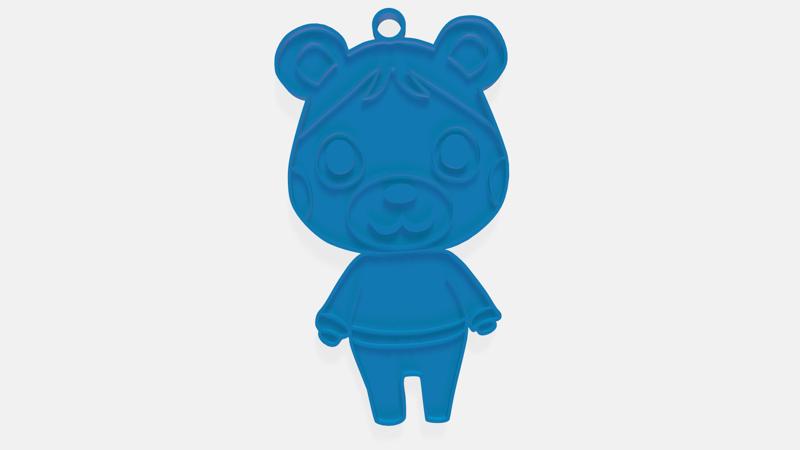Blue Bear Necklace or Keychain