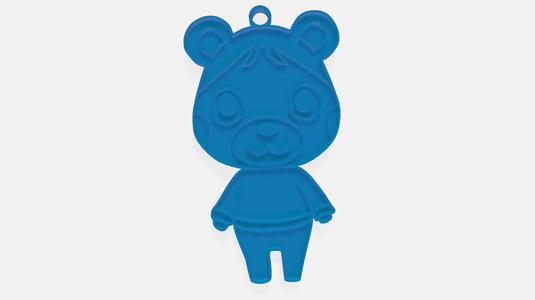 Blue Bear Necklace or Keychain