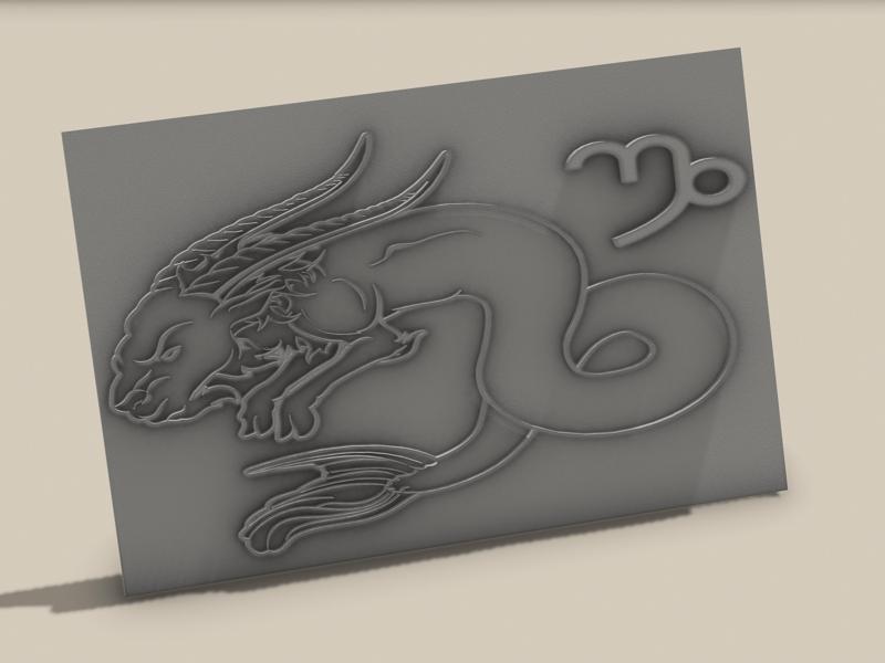 ZODIAC CAPRICORN EMBOSSING SHAPE STAMP IMAGE