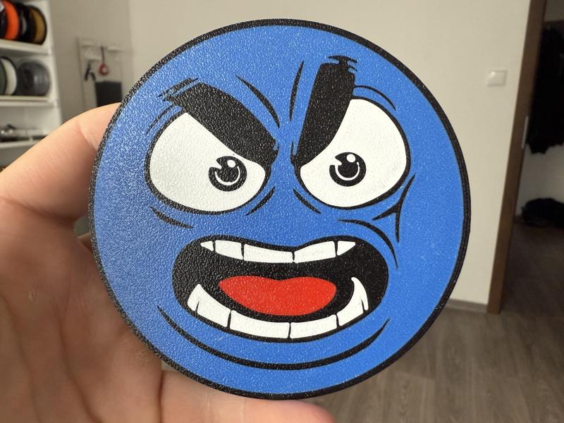 Irritated emoji coaster