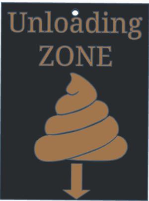 Funny bathroom sign for backpacks, camping