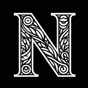 Frottage creation: letter N (version 10)