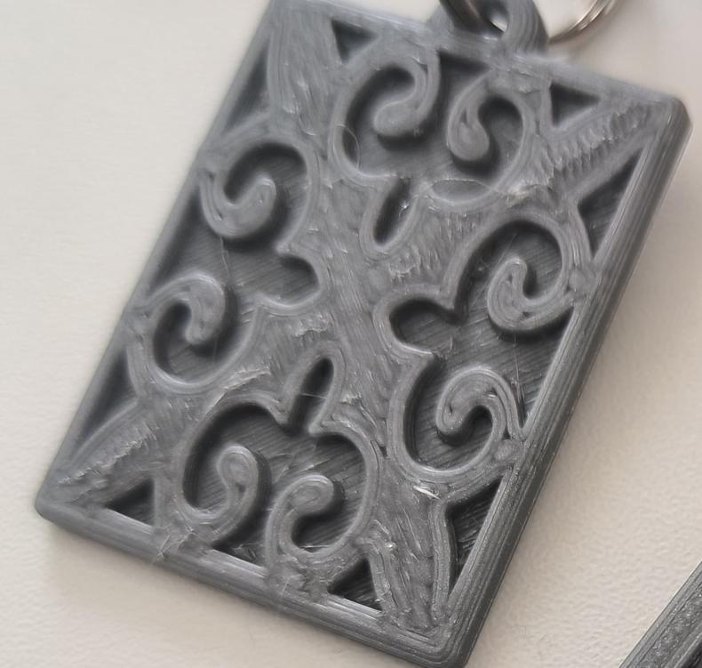 keychain with kazakh ornament