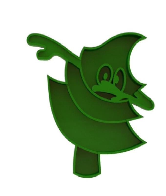 Dabbing christmas tree cookie cutter