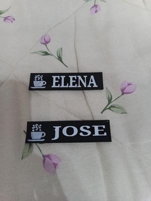 Placa nombre empleado cafeteria(personalizable)