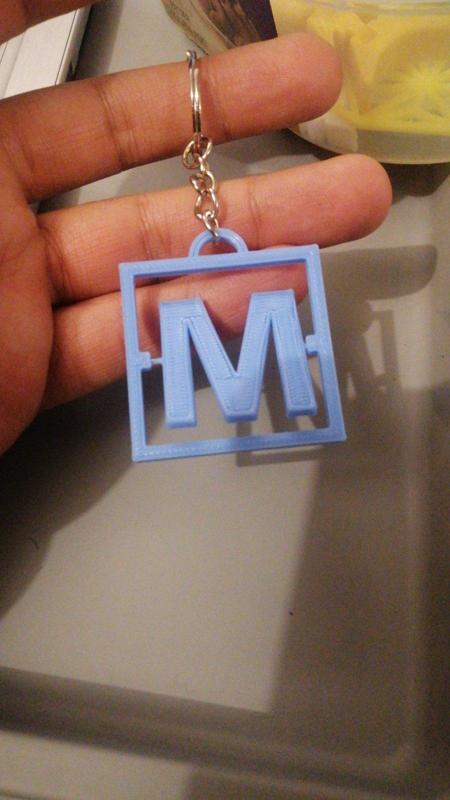 M W keychain logo flexible twisted