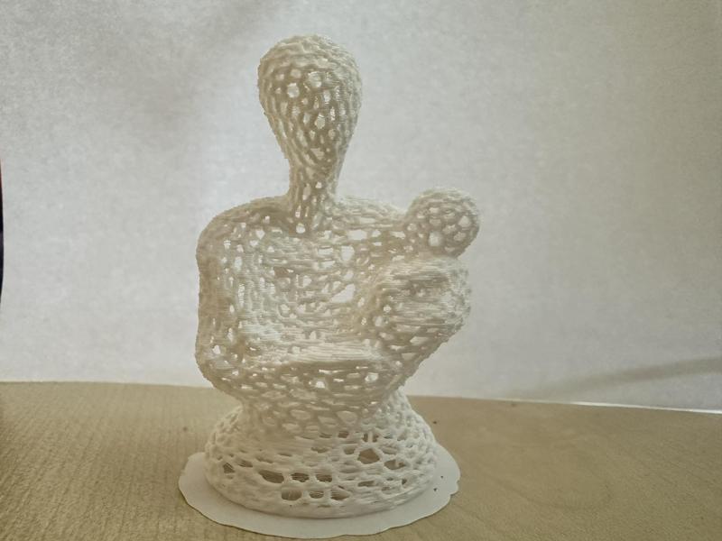 Voronoi Mother Holding Child Statue