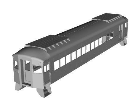 Chicago South Shore and South Bend Railroad EMU 60ft combine car 1/87 scale