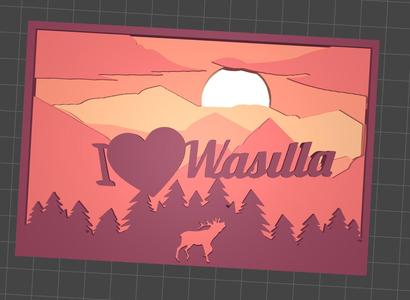 I Love Wasilla, Alaska MANDALA MULTILAYER 3D MODELS/ 3D LAYER