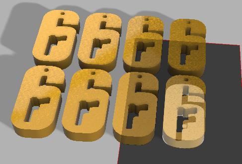 CHAVEIRO,  KEY R6 RAINBOWN SIX