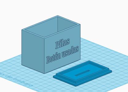 Caja reciclaje pilas de botón