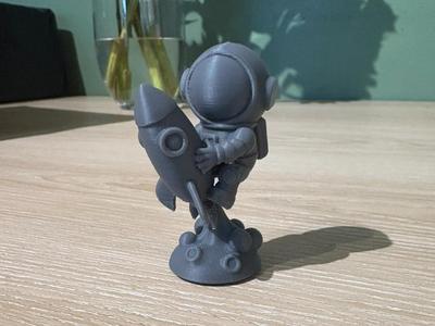 Spaceman Riding Rocket Model