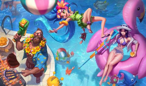 Pool Party Caitlyn - 12 Variant Print Pack (League of Legends)