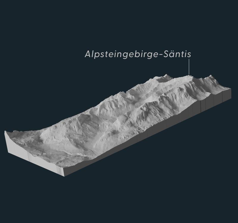 Alpsteingebirge Säntis Relief