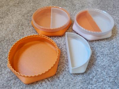 Hex Bin for parts storage with clear lid