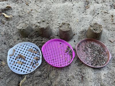 Stackable sieves 2mm 4mm 6mm