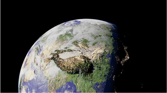 realistic earth with topography and bathymetry