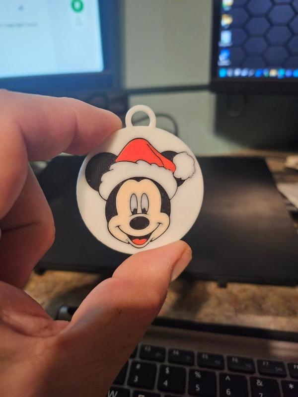 Mickey Mouse Christmas Ornament - 2 Sided