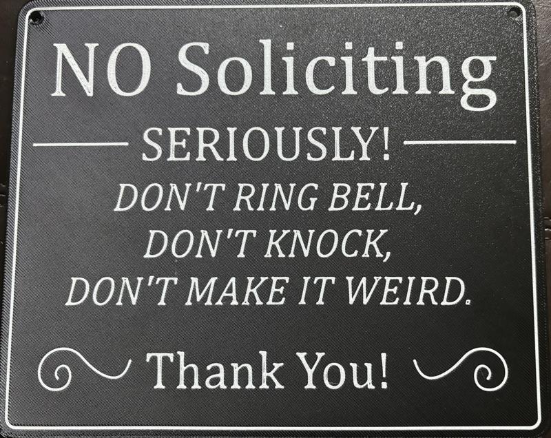No Soliciting Sign - 2 Color