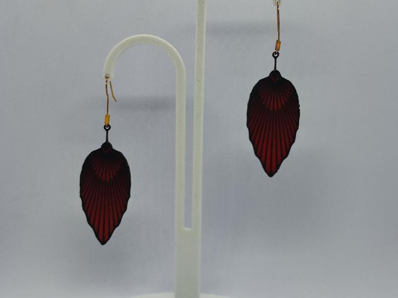Crimson Leaf Earrings