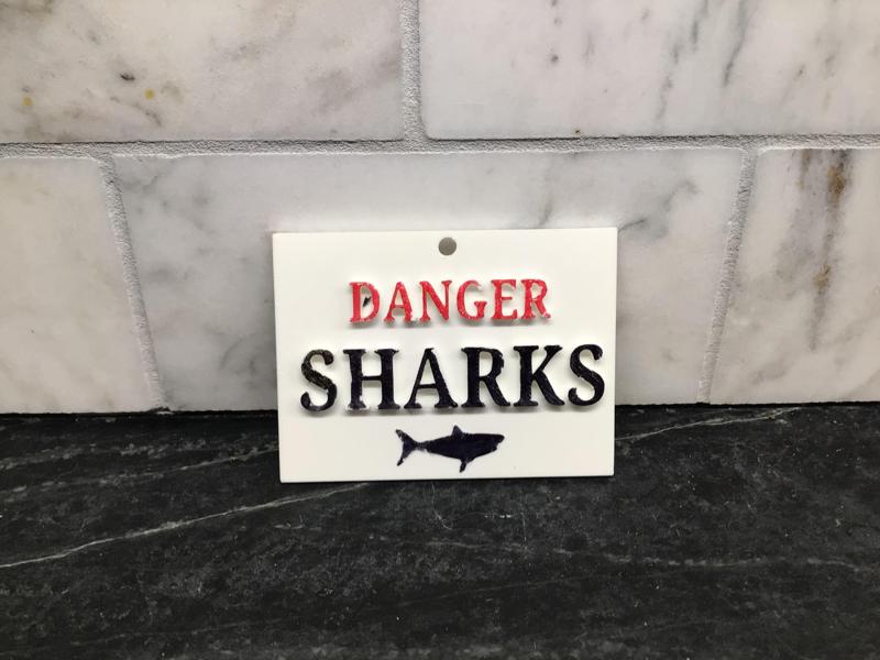 DANGER SHARKS SIGN