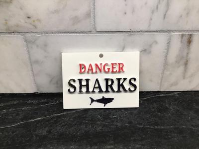 DANGER SHARKS SIGN