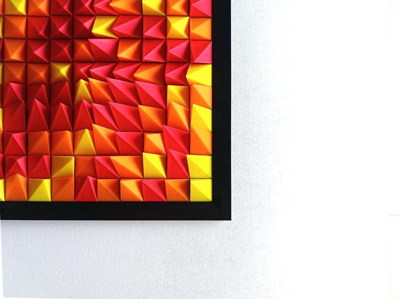 3D Wall Sculpture, Burning Flames