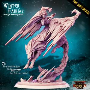 Yr the Ice Maiden and Kr'ow, the Blizzard Wolf