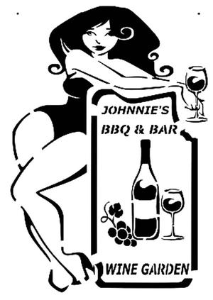 Wine Girl stencil 2