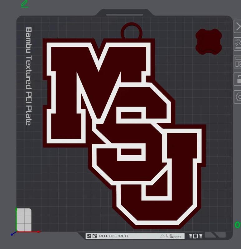Mississippi State Bulldogs Retro Oversized Necklace Logo   