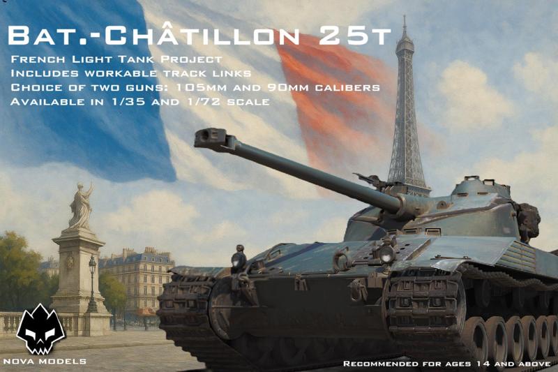 CHAR-25t (Bat.-Châtillon 25 t) 1/35 1/72 scale